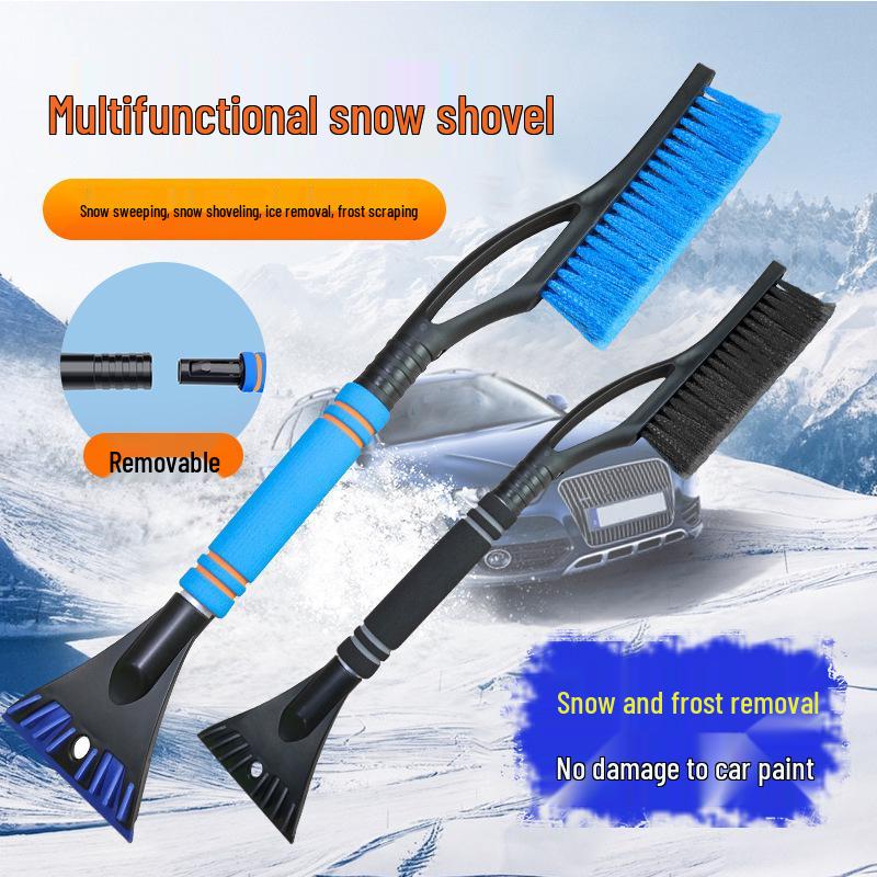 Three-in-One Car Snow Removal Kit: Snow Shovel, Sweeping Brush, Deicing & Ice Scraper.
