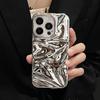 Elegante Custodia Argentata con Effetto Acqua per iPhone 17 11 12 13 14 15 16 Pro Max 16 Plus Custodie Posteriore in Silicone Galvanizzato