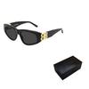Balenciaga Stylish Cat Eye Oval Sunglasses Women Sunglasses Black Gold BB-0095S-001