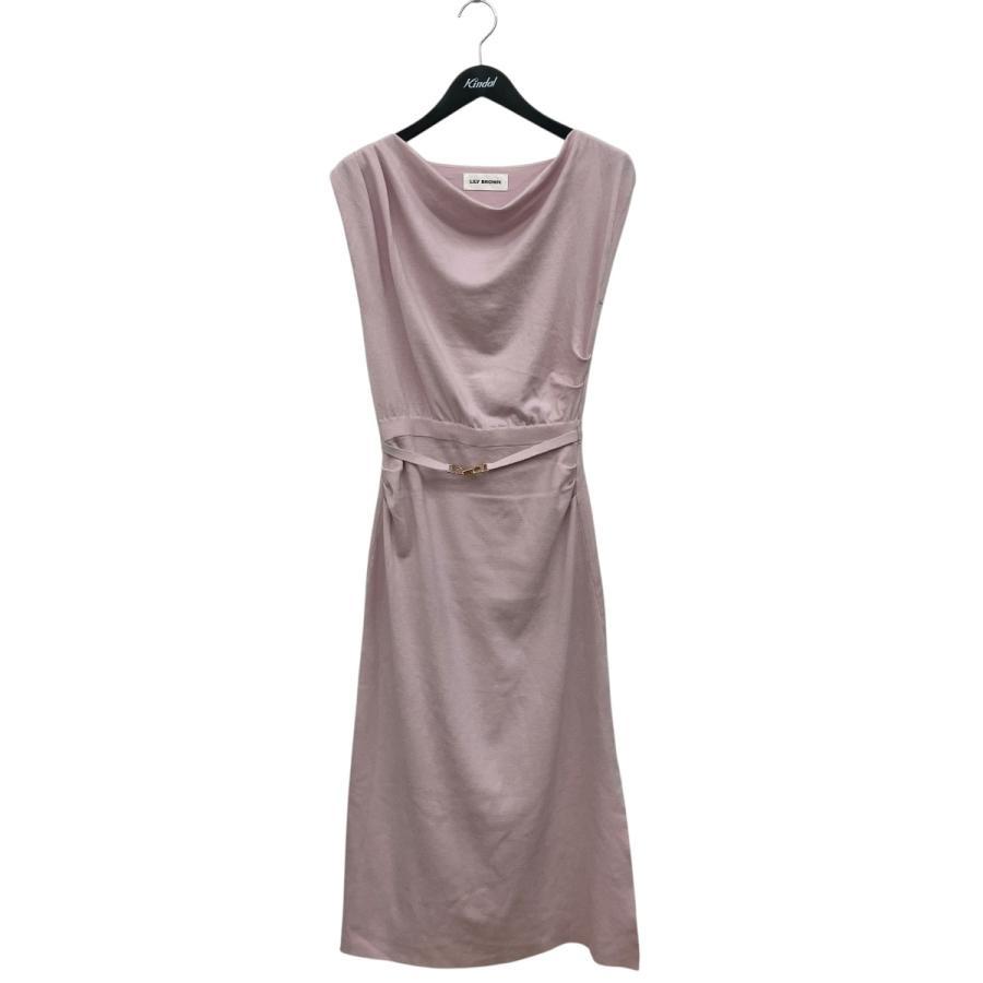 [Price reduction] Lily Brown Drape Sleeveless Dress with Belt LWNO254069 Pink Size: ONE (Frespo Higashiosaka Store)