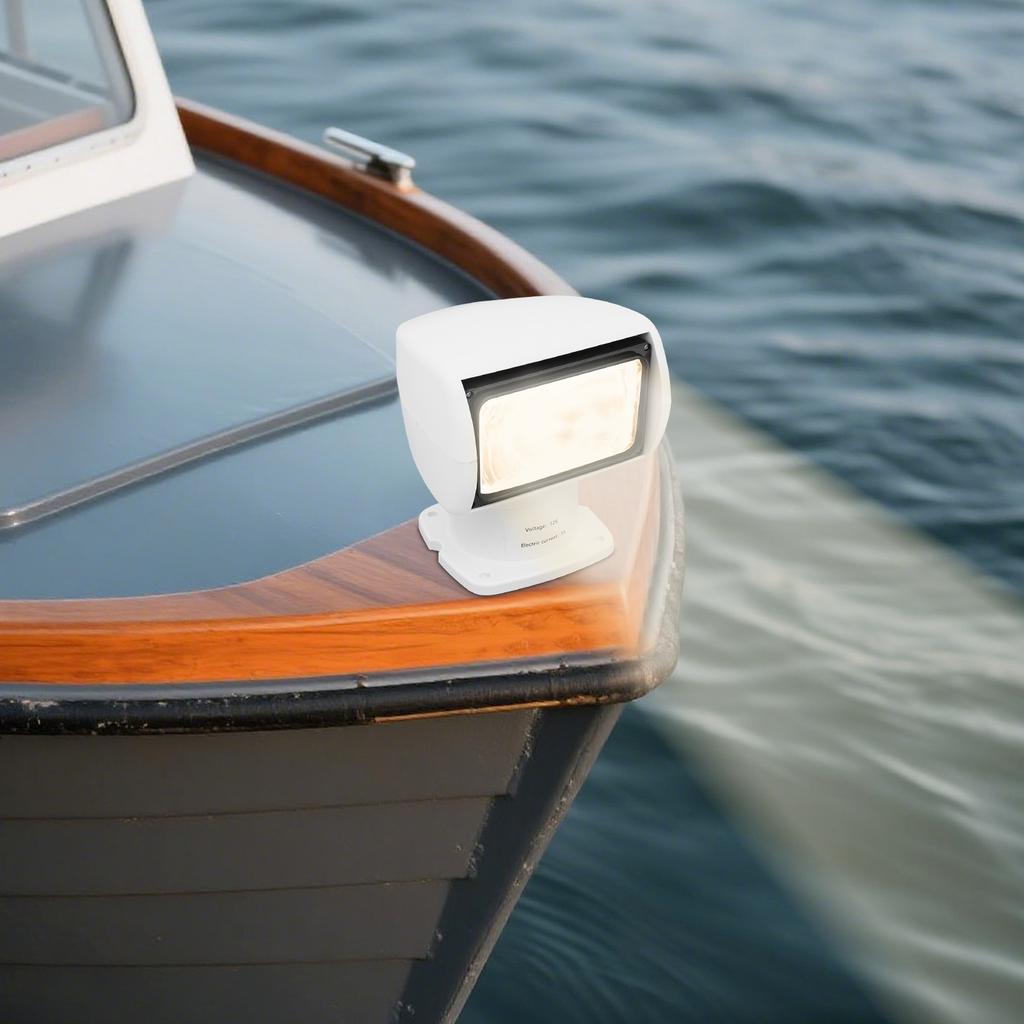 Remote Control Marine Spotlight, Waterproof 12V 100W LED Searchlight for Boats Deck - Perfect for Night Fishing & Navigation