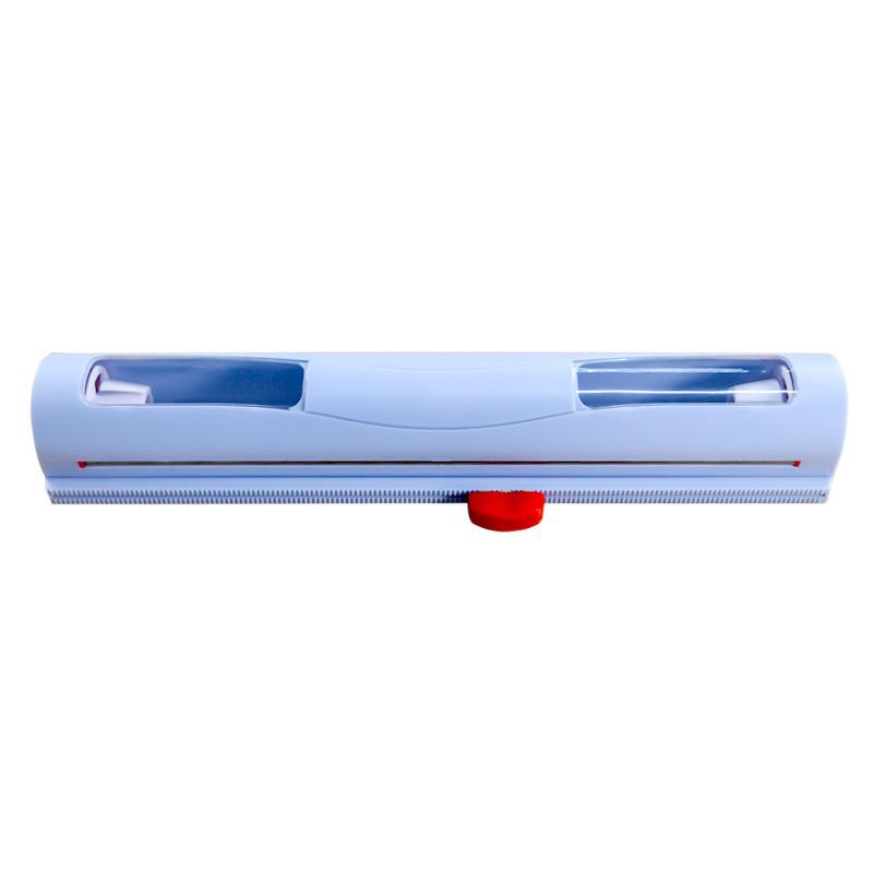 Plastic Wrap Dispenser with Slide Cutter Reusable Foil & Sealing Film Cutter Kitchen Storage Accessory Adjustable Length