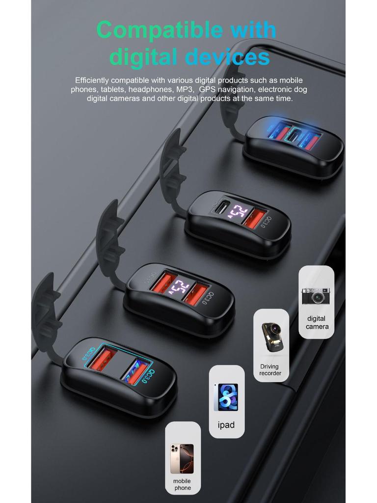 Dual QC+PD Car & Boat Charger for Phones, 12-24V