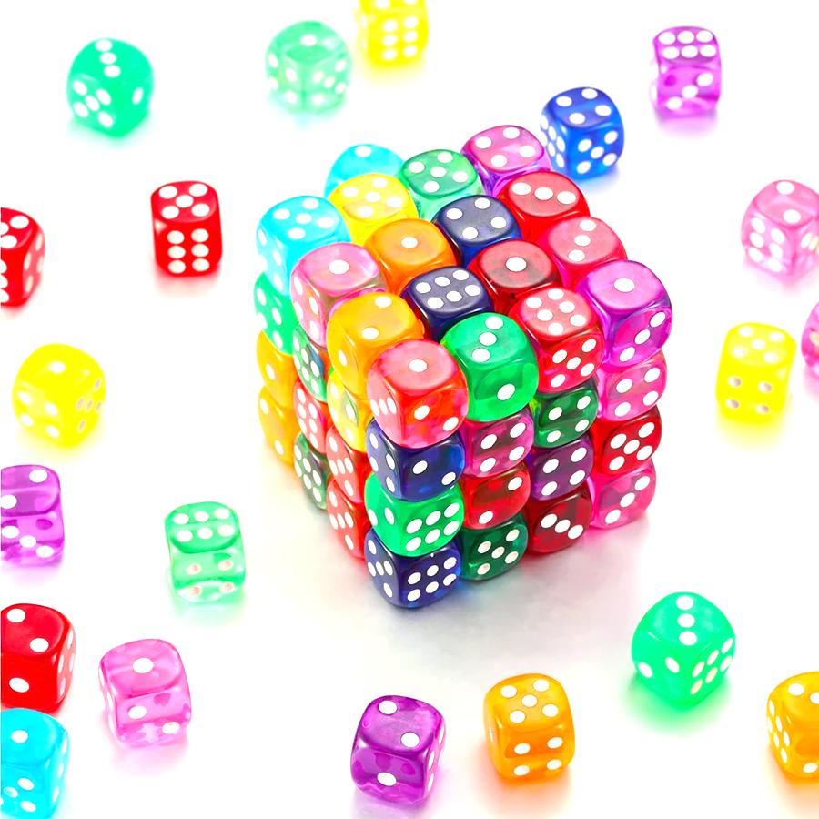 10/50pcs Transparent Dice 14mm Acrylic Interactive Game Tool for Party Friends Family Gathering Board Activity Supplies XJM