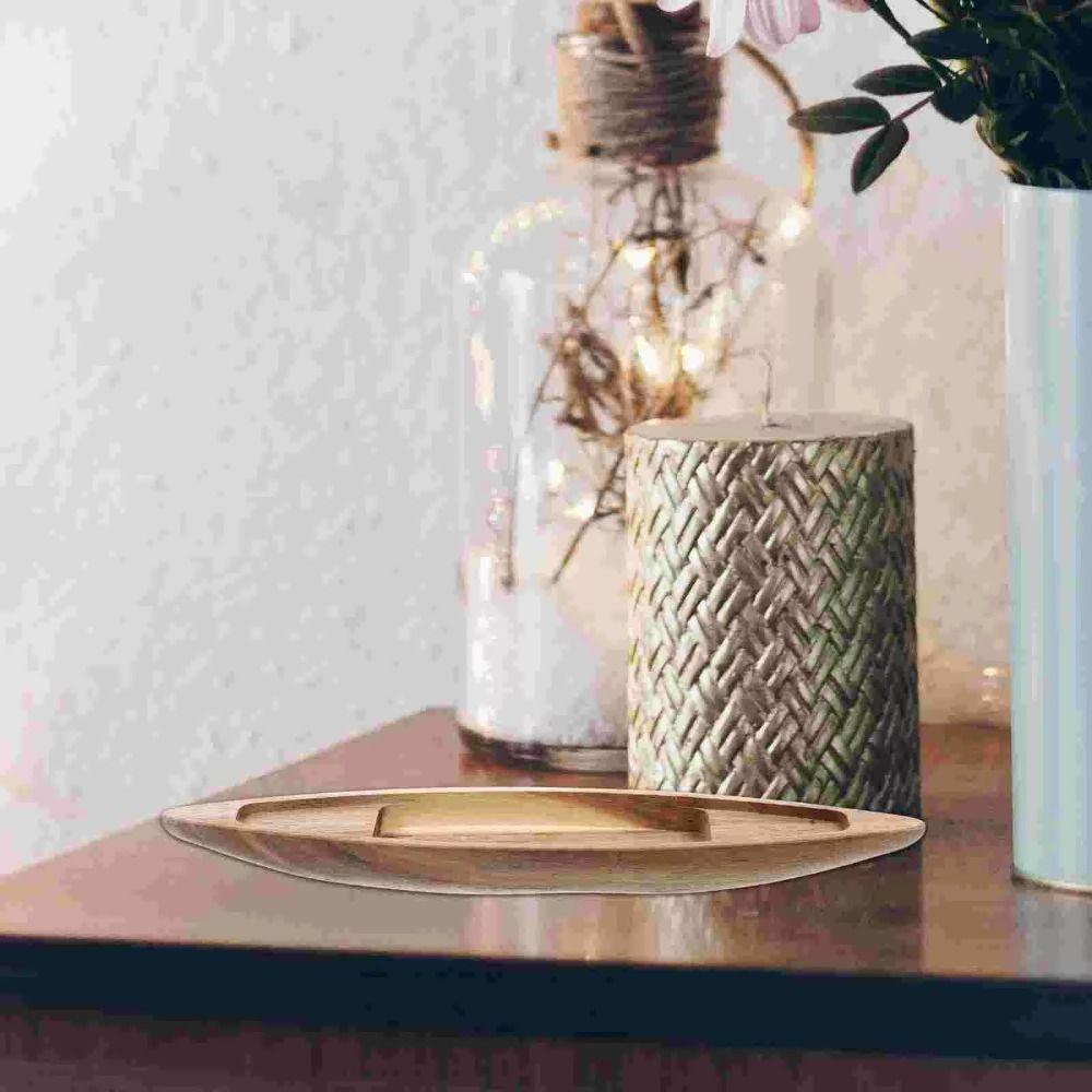 Mini Canoe Fishing Boat Decor Ocean Landscape Boat Model Ornaments Wooden Boat Model  Desk Ornament