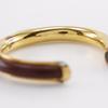 HERMES Bangle vintage Brown Plated Gold/leather 36.3g Women Used
