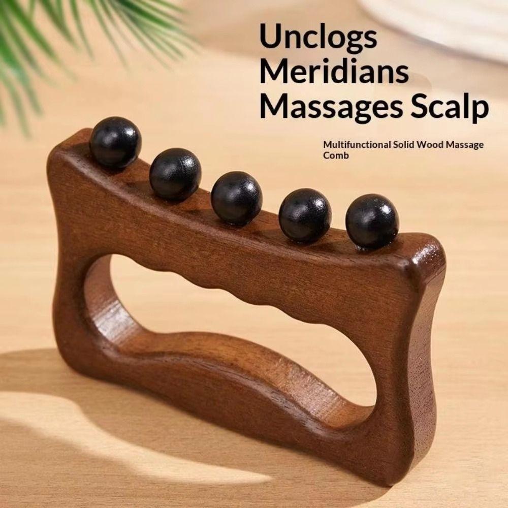 Handheld Manual Massage Scraper Natural Wood Body Massage Tool Scalp Massage Comb Nose Sculpting