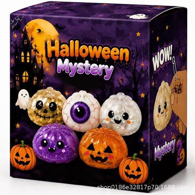 Halloween Geist Quietschespielzeug Malzzucker Stressabbau Spielzeug Griff Dekompression Geschenkset Lustiger Stressabbau