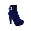 Sizes 34-39 Party Booties Woman Fashion High Heels Velvet Cotton Women's Shoes Sexy Side Zipper Platform Belt Buckle Ankle Boots