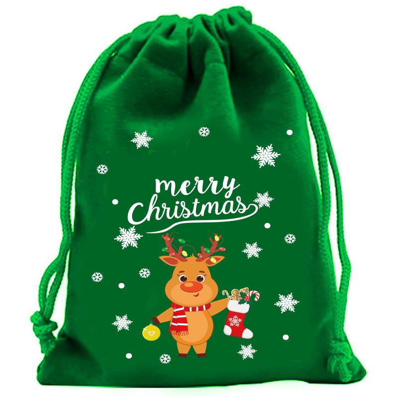 Christmas Velvet Bag Christmas Gift Bag Christmas Candy Bag Christmas Creative Large Drawstring Candy Bag Gift Packaging Bag