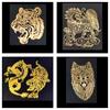 9 Modeli Metalowych Naszywek Zwierzęcych Grawerowanych Laserowo - Smok, Tygrys, Orzeł, Feniks i Inne Wysokiej Jakości Dekoracyjne Naklejki