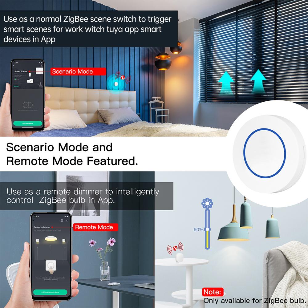 Tuya Zigbee Smart Home Wireless Switch Home Intelligent Electronics Multiscene Free Pasting Of Smart Button Switches