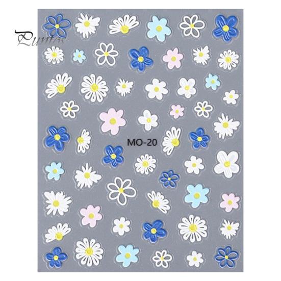 

Наклейка для ногтей 5D граффити цветы рельефный дизайн тонкая трехмерная трансформирующая наклейка для дизайна ногтей B