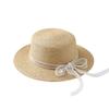New French Lafite Sweet Bow Straw Hat Women's Spring Summer Simple Sunscreen Breathable Sunshade Elegant Flat Top Hat