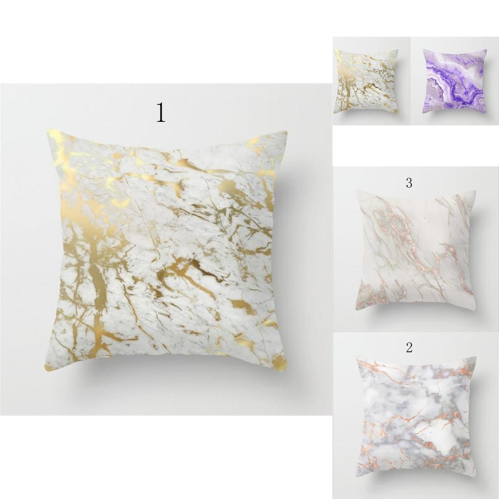Luxurious Marble Throw Pillow Case With Colorful Rock Pattern For Home Decor 18 Inches