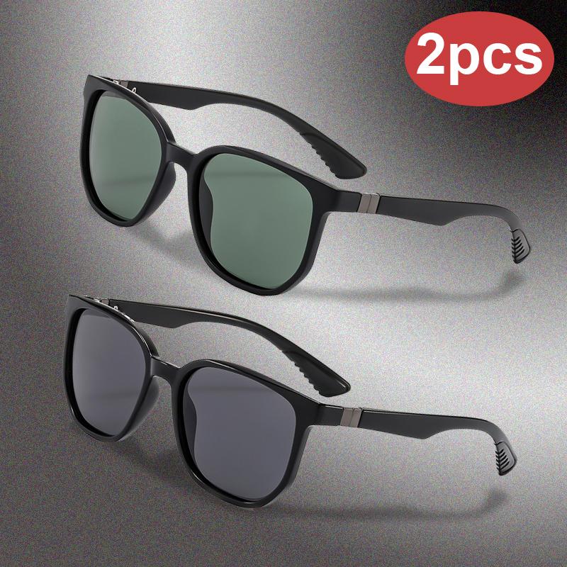 Motorcycle Classics Glasses 2Pack Square Sunglasses Polarized Driving Glasses Windproof Moto Goggles Riding Shield Sport Gear