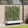 Planter with Trellis and Wheels 3 Pieces White PP