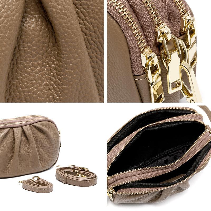 Genuine Leather Women's Bag High-end Mobile Phone Bag Top-layer Cowhide Coin Purse Single-shoulder Bag