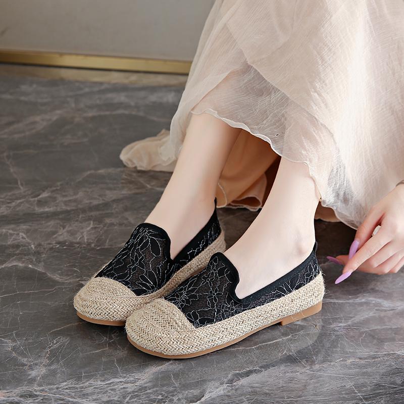 Fashion CRLAYDK Womens Lace Espadrille Moccasins Slip On Loafers for Work Penny Hollow Out Walking Ladies Casual Driving Boat Shoes