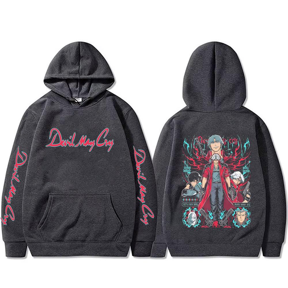 

Аніме Devil May Cry Син Спарди Данте Графічне худі Чоловіче Жіноче Повсякденне Вінтажне Оверсайз Толстовка Чоловічі Мультяшні Манга Худі 4XL темно-сірий колір