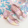 Super Fairy Gradient Color Leather Princess Shoes for Kids - British Style with Crystal Accents