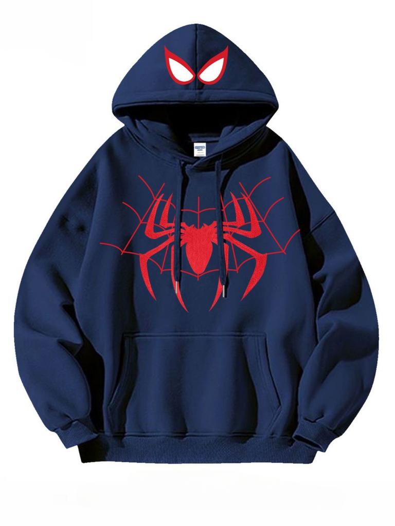 Style Américain Style Rétro Spiderman Dessin Animé Anime Périphérique Sweat à Capuche pour Homme au Printemps et en Automne Sweat à Capuche pour Parent Adulte