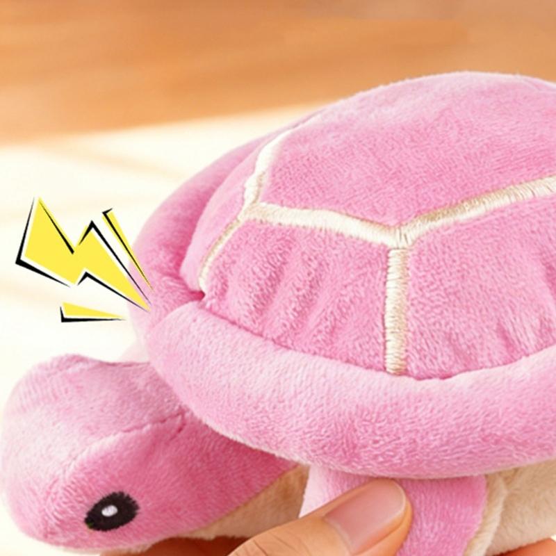 Squeaking Plush Turtles Toy for Dog Chew Stuffed Animal Engagement Teething Toy for Various Breeds Indoor Entertainment
