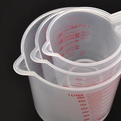 3 stücke 250/500/1000ml Backflüssigkeit Messbecher PVC Skala Tasse Kunststoff Messvolumen Becher Küche Backen werkzeuge