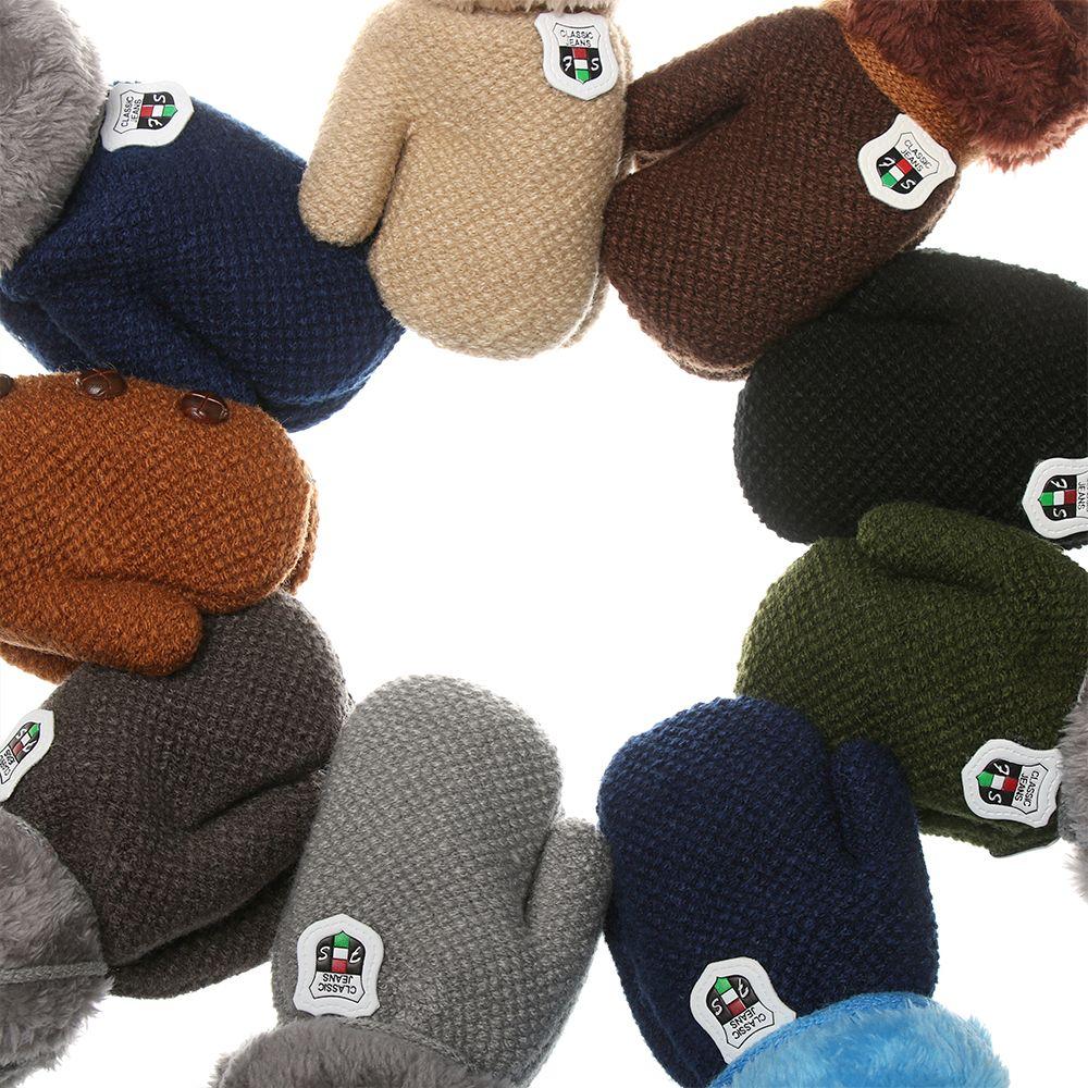 New Hot Cartoon Keep Finger Warm Lovely Kids Gloves Plus Velvet Knitting Mittens Thick