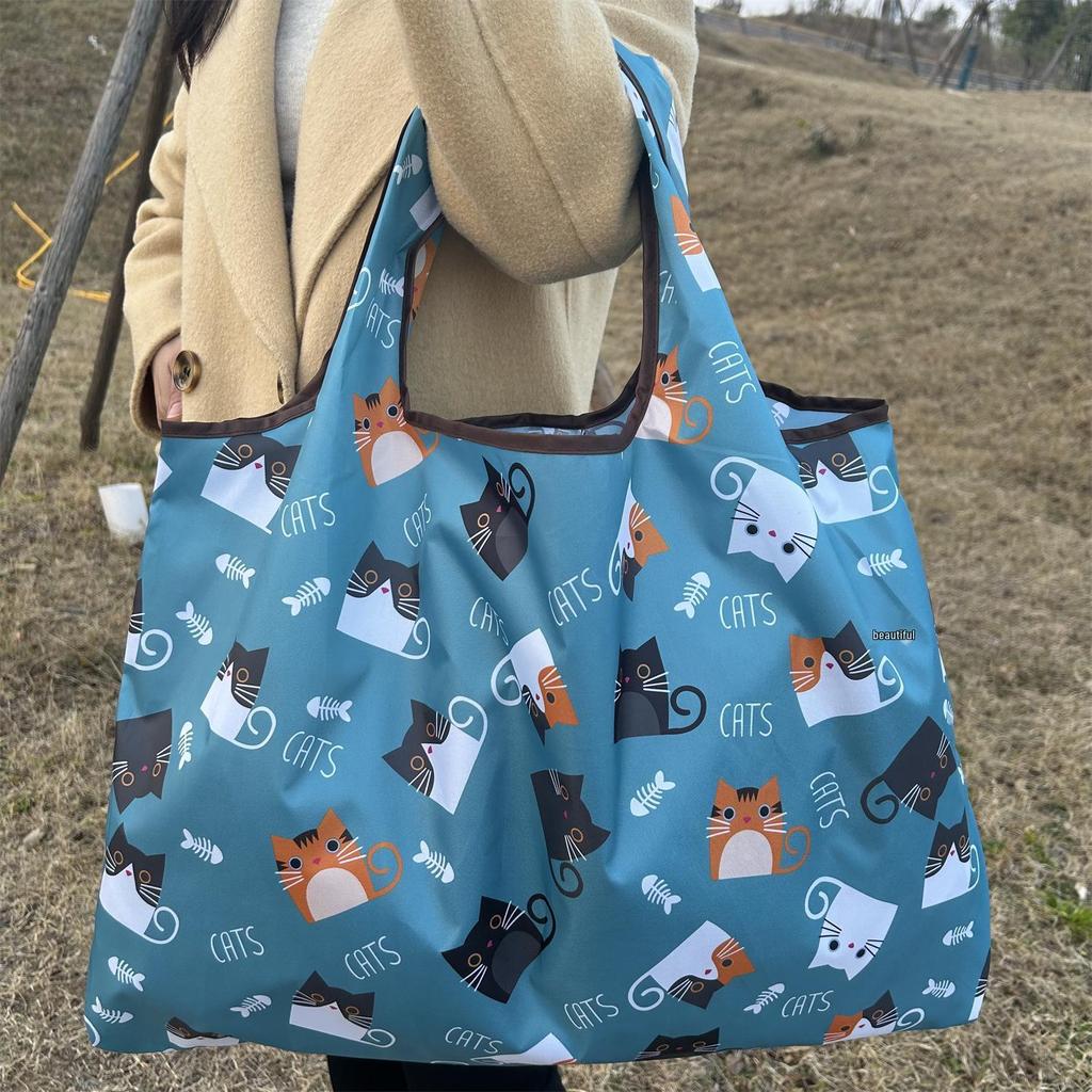 Eco-Friendly Foldable Korean Style Portable Shopping Bag - Medium Size Handbag