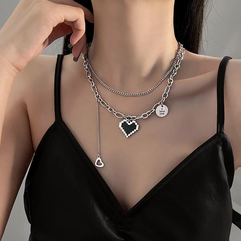 Cupid heart necklace women's light luxury niche love collarbone design high-end neck chain new pendant