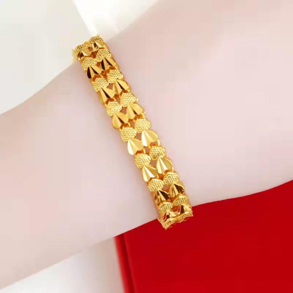 Love Heart Hollow Bracelet Zinc Zinc Alloy Chinese Style Bangles Delicate Golden Bracelet  Daily
