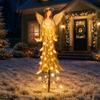 Cemetery Markers for Halloween Solar Powered Angel Remembrance Garden Light, Resin Blessing Fountain Statue with Cascading Warm Glow Sculptures