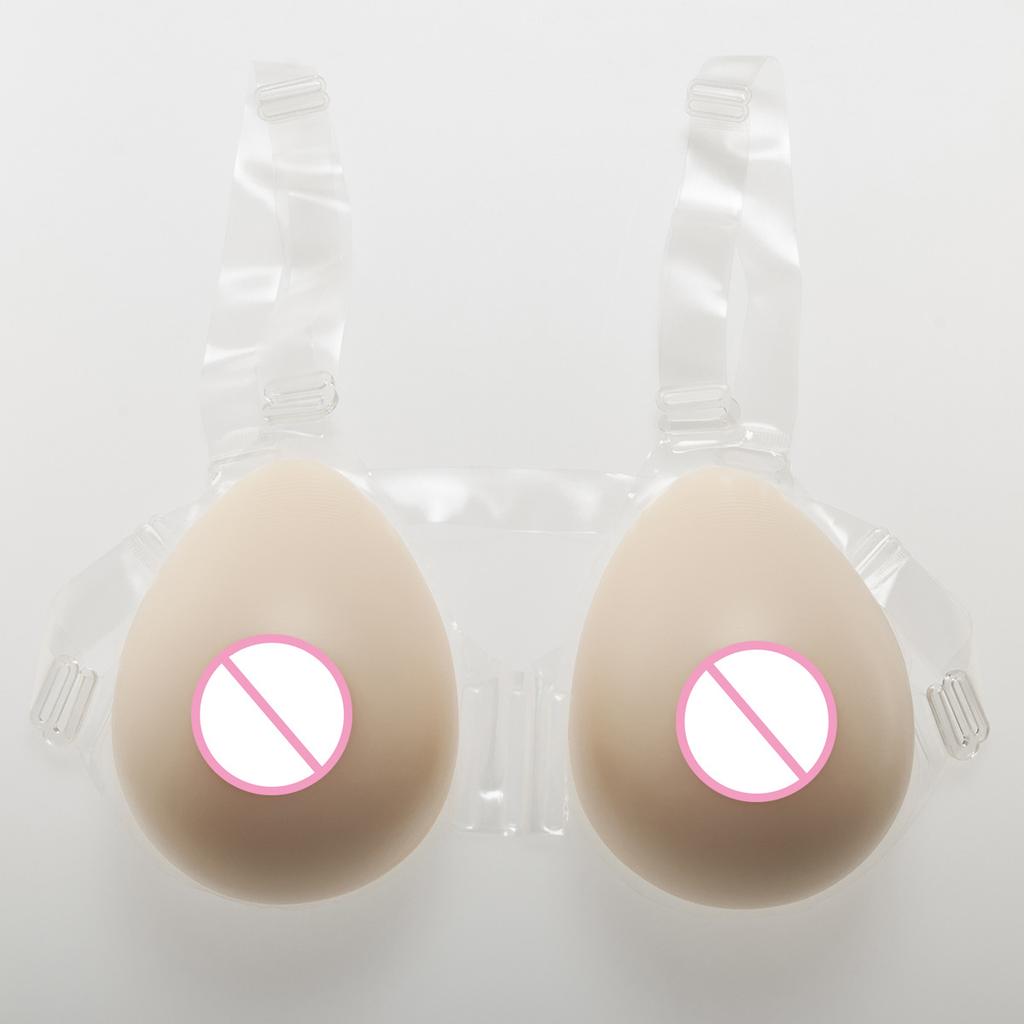 Wearable Silicone Fake Breasts Waterdrop Shape Cosplay Props Transvestite & Crossdresser Use Realistic Chest Enhancer