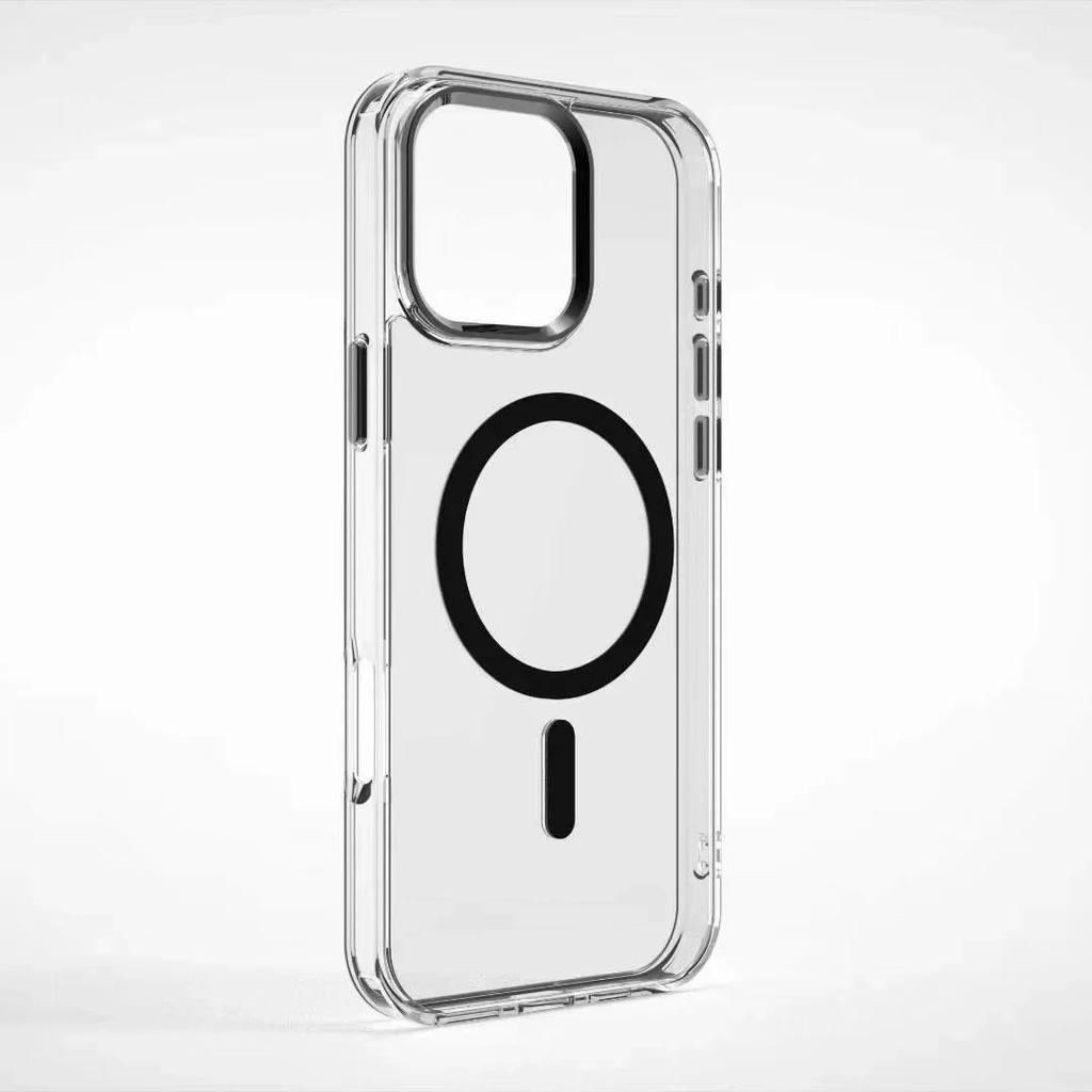 Custodia Trasparente Magnetica di Lusso per iPhone 16 14 13 12 11 15 Pro Max 15 Plus Magsafe Ricarica Wireless Antiurto Cover Trasparente