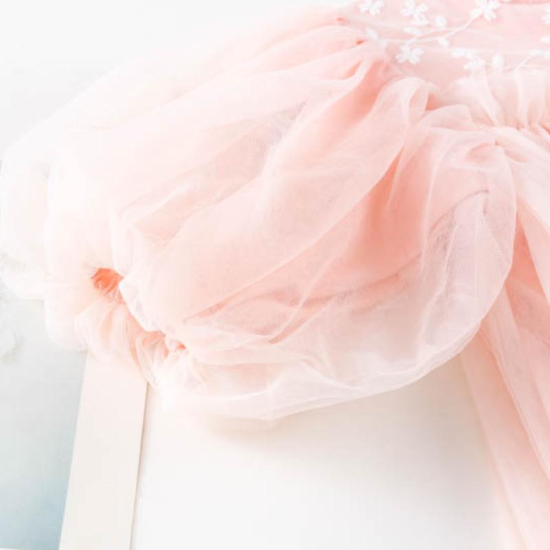 Kinder Kleidung Frühling Sommer Langarm Dünne Spitze Tüll Kleid Koreanischen Stil Mädchen Prinzessin Mode Süße Fee Mesh Kleider