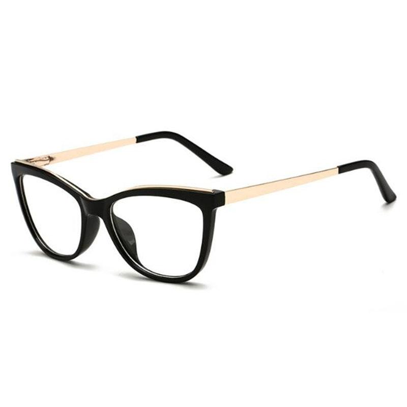 Diopter 0 -0.5 -0.75 -1.0 -1.5 -2.0 -3.0 To -8.0 Myopia Glasses Anti Blue Light Cat Eye Big Frame Prescription Eyewear