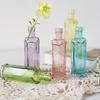 5pcs Glass Flower Vases 11.5cm Tall Mini Retro Relief Vases in Bulk Small Vases for Decor Center Pieces Vintage Bottles Wedding