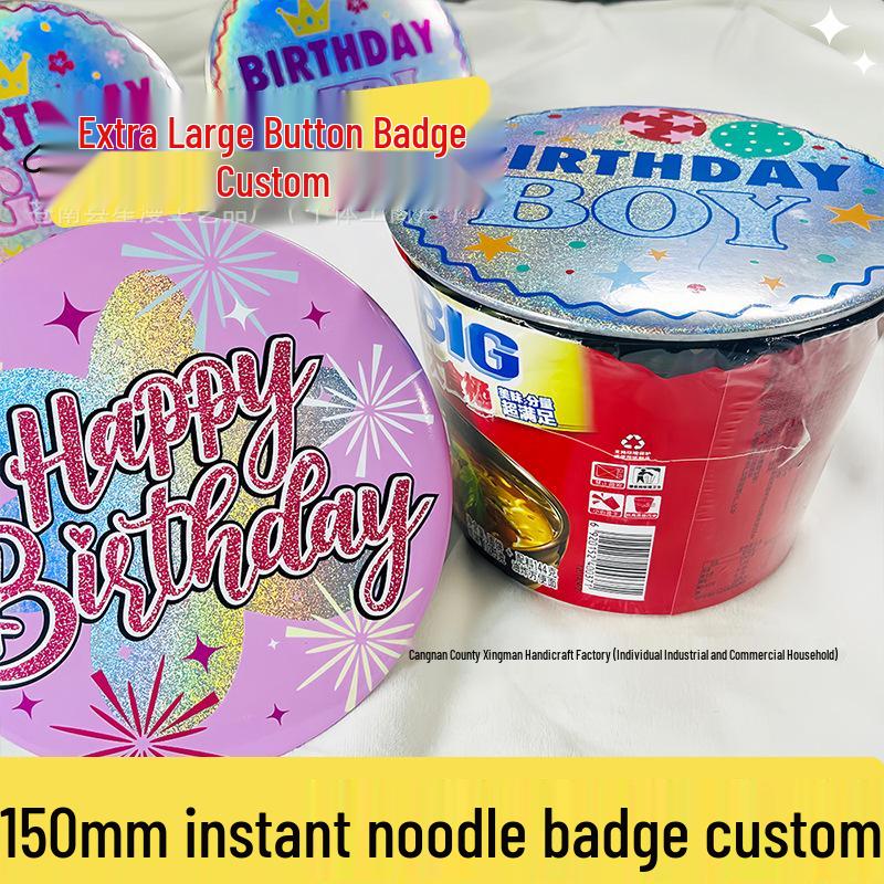 150mm Custom Extra Large Anime Tinplate Noodle Badge Ornament 150mm Instant Noodle Badge