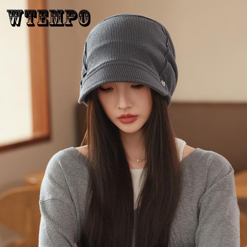 Classic Coldproof Beanie with Brim Solid Color Thick Skull Cap Lightweight Elastic Beanies Warm Knit Hats for Women Autumn & Winter