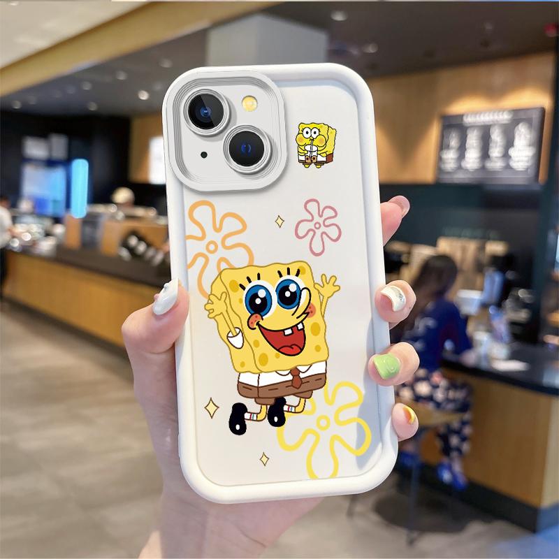 Cartoon SpongeBob Dustproof Phone Case For iPhone 15 14 13 12 11 Pro Max 15 14 8 7 6 Plus X XS Max 8 7 6 Silicone Non-Slip Cover