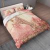 3pcs Christmas Duvet Cover Set - Ballerina Nutcracker & Christmas Tree Design, Soft Pink & White Polyester Bedding with Zipper