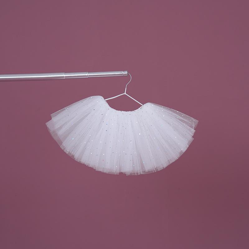 

Белая юбка-пачка с пайетками для танцев для девочек 150 cm