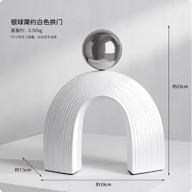 Abstract Striped Horse Head Horse Sculpture Abstract Striped Geometric Statue Arched Arc Decorative Figurines Home Decoration