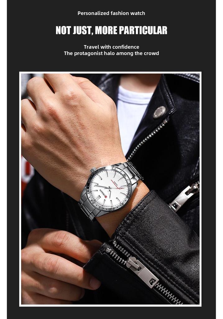 CURREN 8452 Men's Steel Band Waterproof Quartz Business Watch