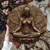 Vintage Yoga Theme Metal Wall Art Round Sign Meditation Lotus Flower Decor