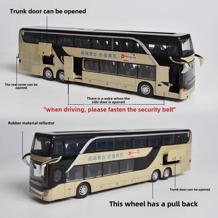 1:50 Alloy Bus Toy Double Decker Bus Model Simulation Children's Car Sightseeing Bus Toy Car Gift