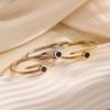 Htpwe Stainless Steel Roman Numeral Nail Bracelet Women's Plated 18k Gold Couple Holiday Gift Bracelet Party Daily Zircon