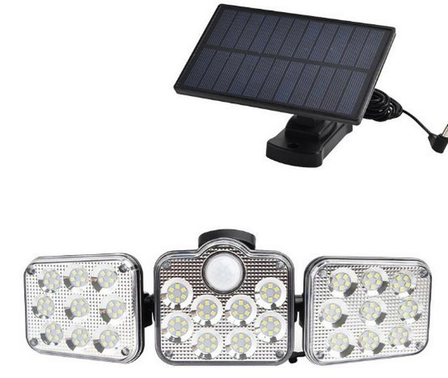 Four-Head Rotating Solar Wall Lamp: Waterproof, Motion-Sensitive Outdoor Street and Courtyard Light