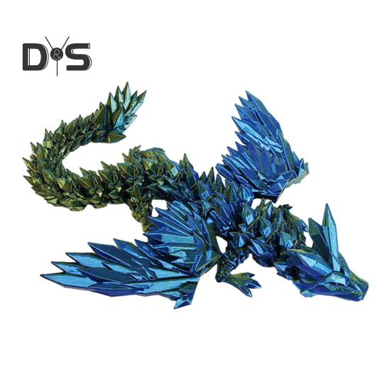 3D-gedruckte fliegende Drachenfigur, bewegliche Gelenke, chinesische Drachenfigur, artikuliertes geflügeltes Drachenmodell, Zappelspielzeug, Schreibtisch-Dekoration, Ornament